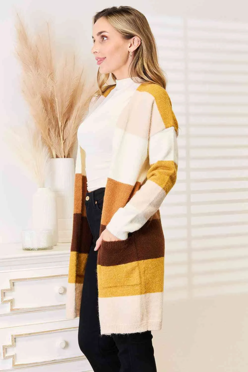 At Your Best Autumn Color Block Cardigan