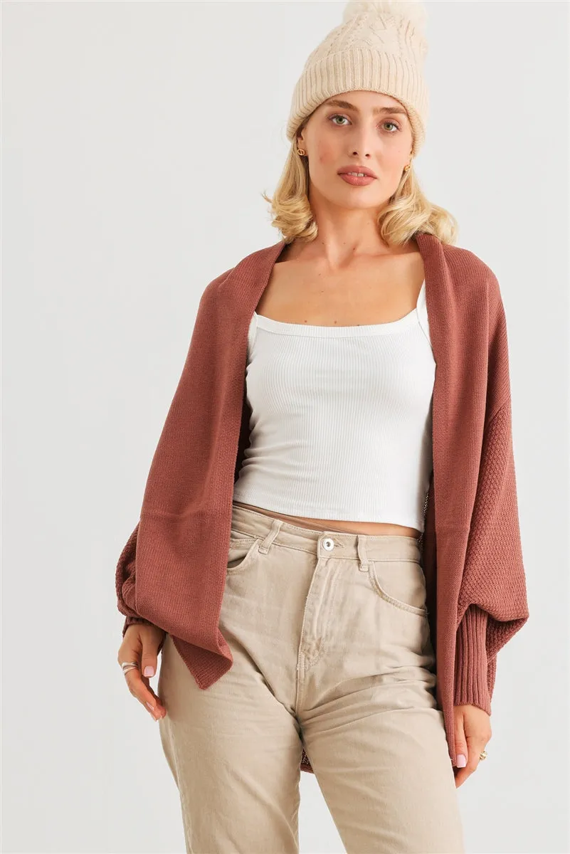 Batwing Sleeve Open Front Cardigan