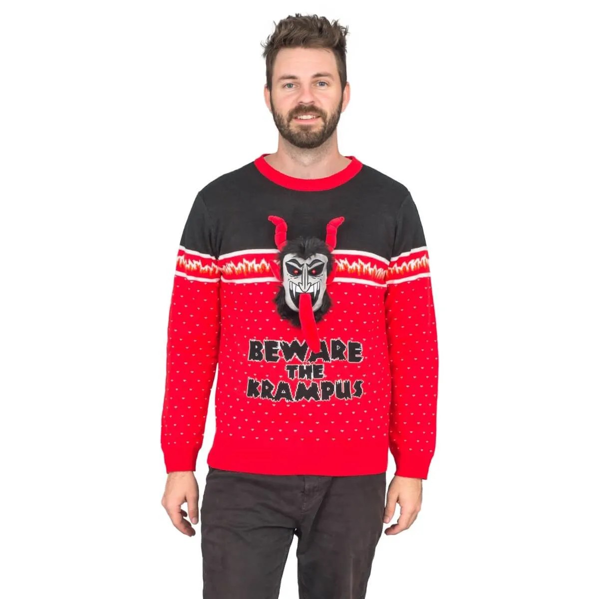 Beware the Krampus 3D Ugly Christmas Sweater