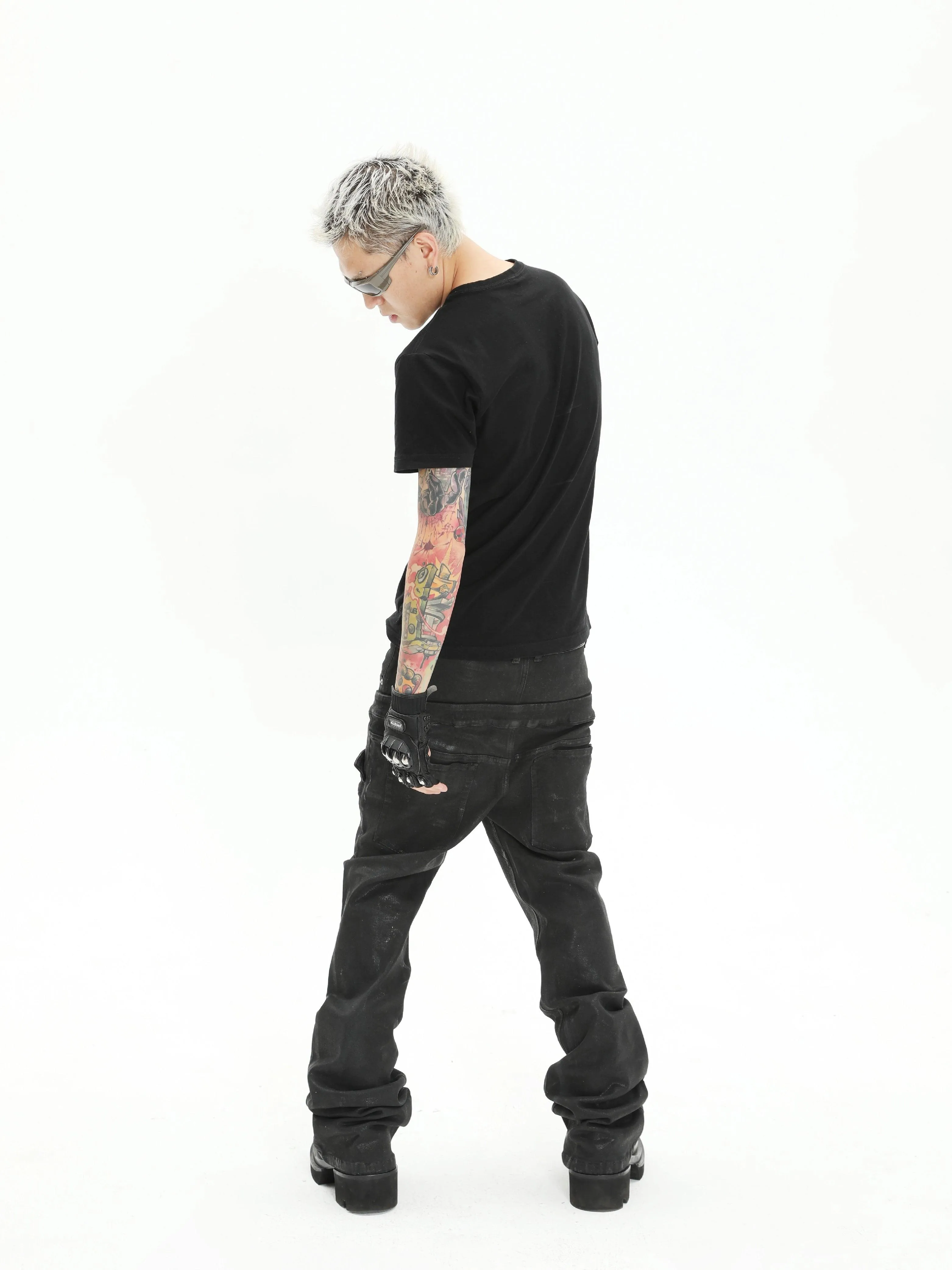 Black Cargo-Style Jeans