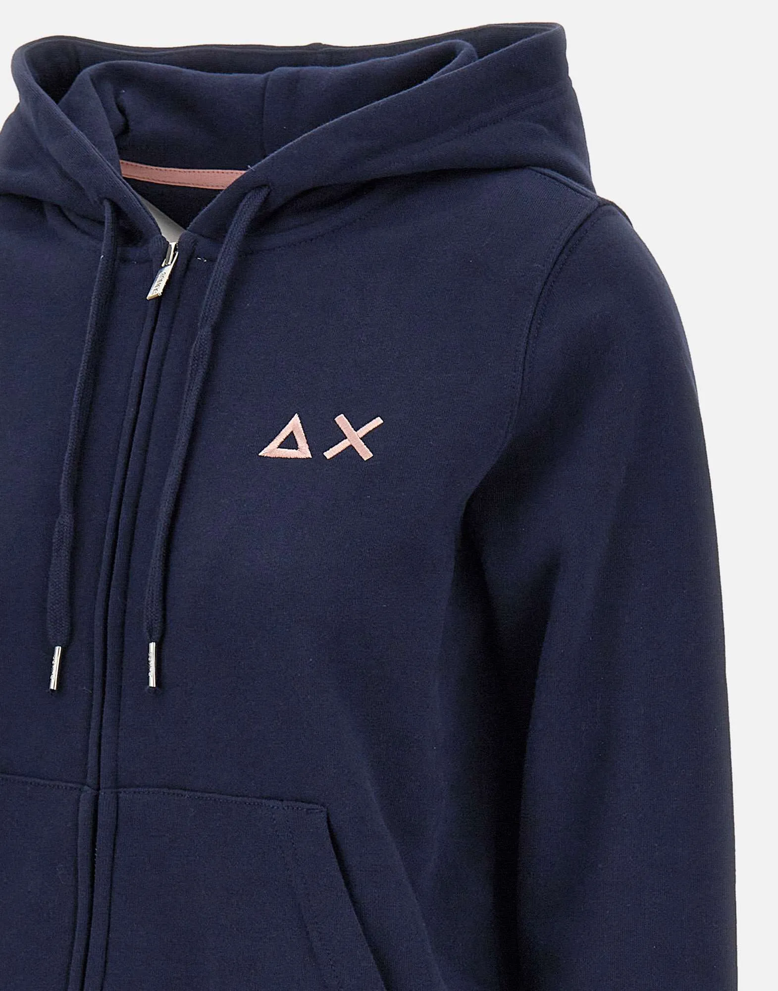 Blue Cotton Zip Hoodie for Women