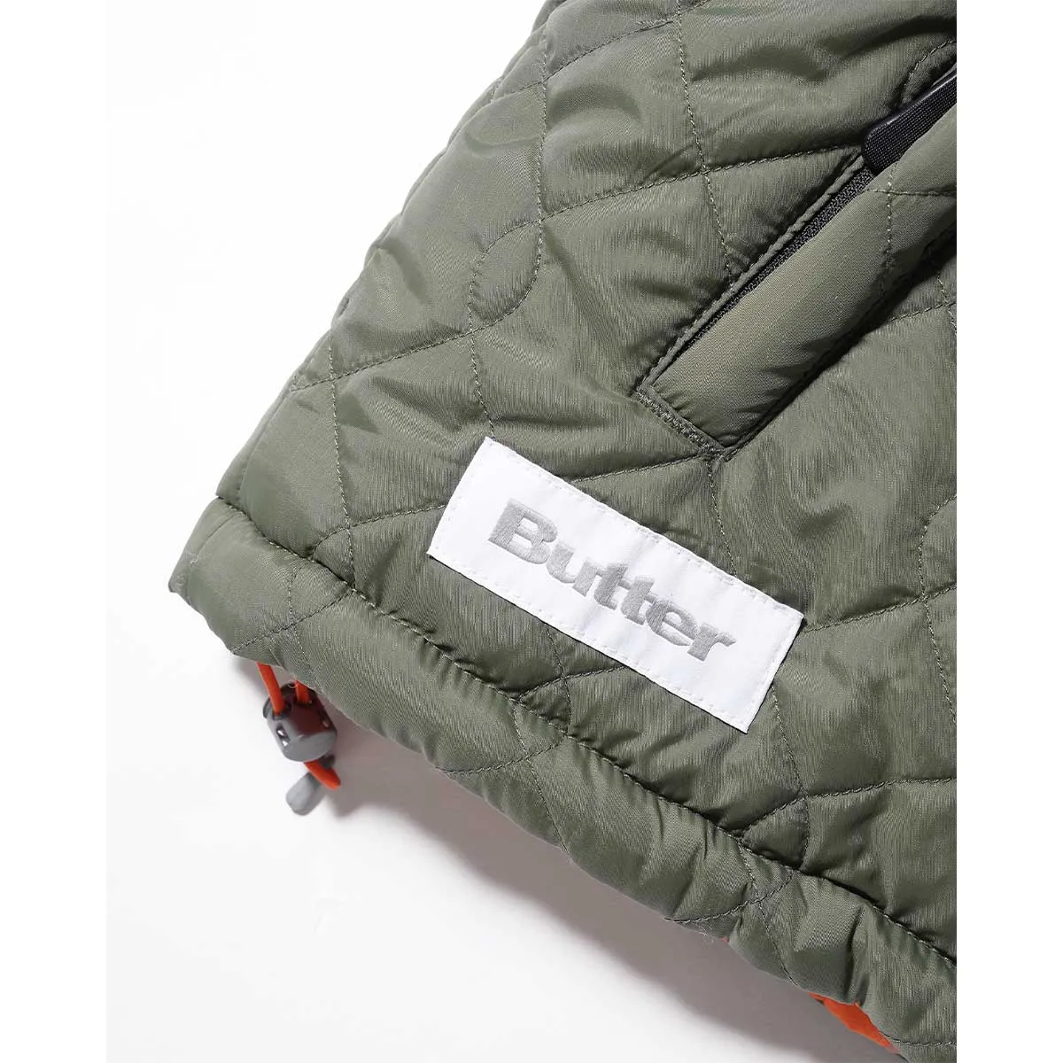 Butter Goods - Chainlink Reversible Puffer Jacket Army/Orange