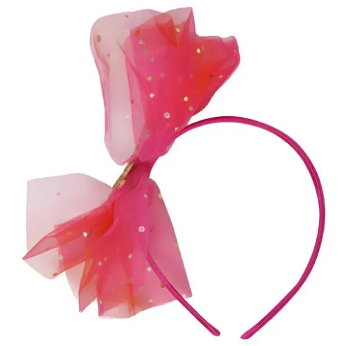 Butterfly Glitter Hot Pink & Gold Bow Headband