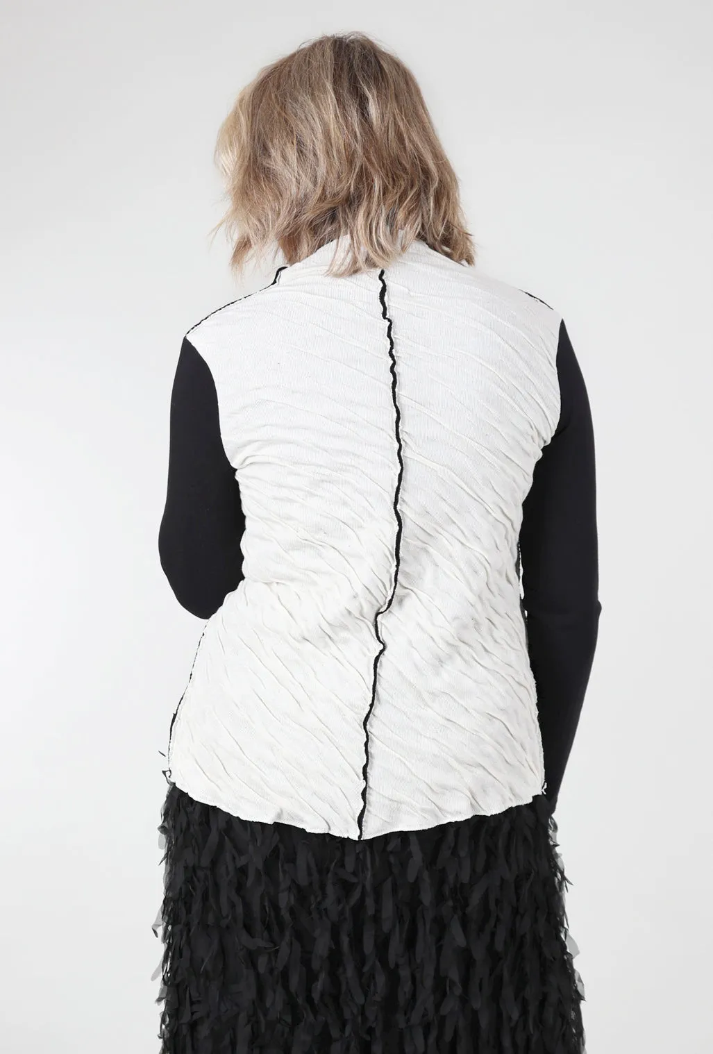 Candace Knit Jacket, White/Black