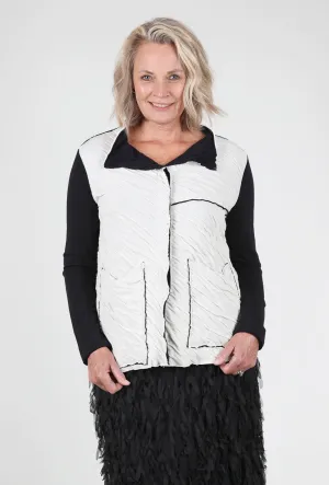 Candace Knit Jacket, White/Black