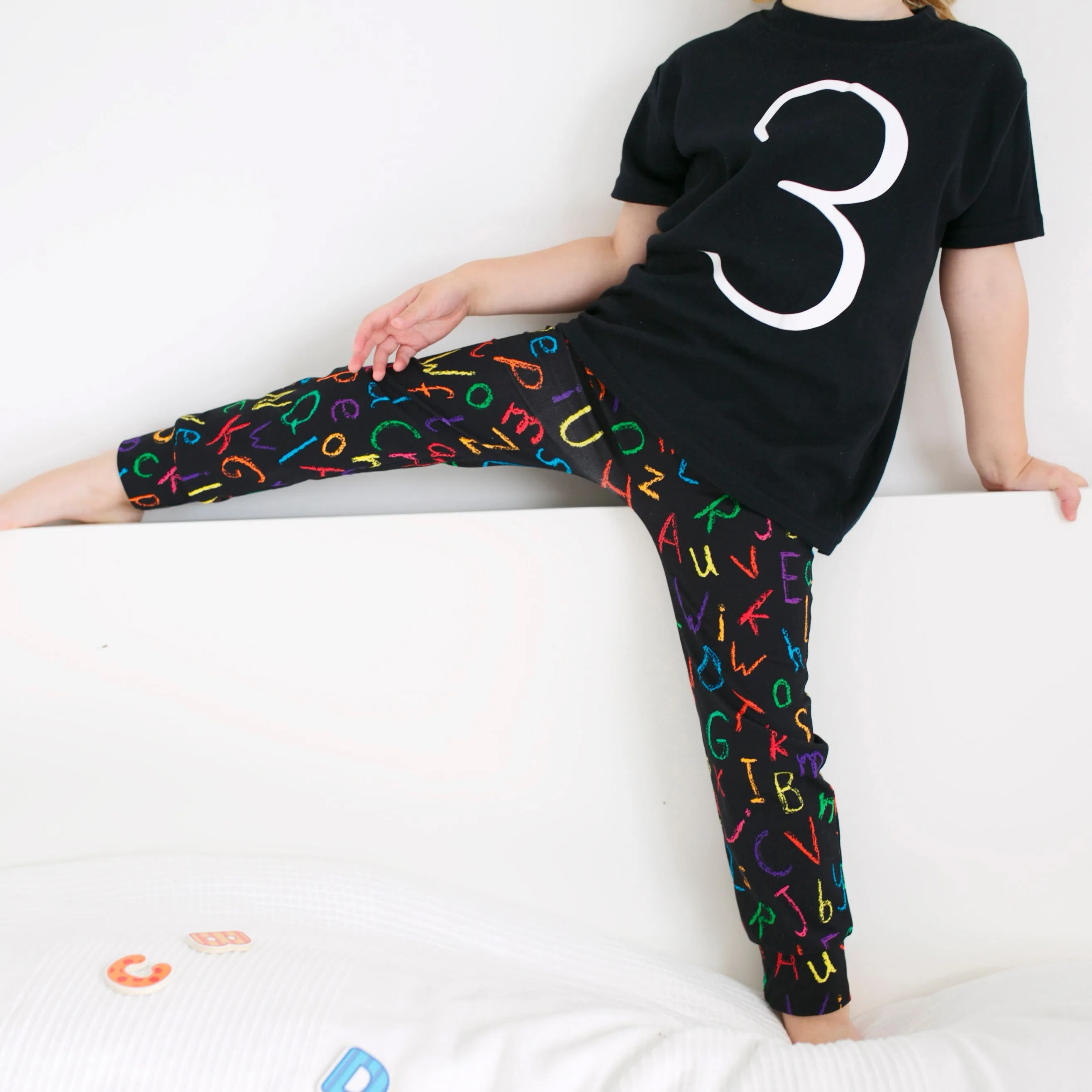 Chalkboard Letter Leggings