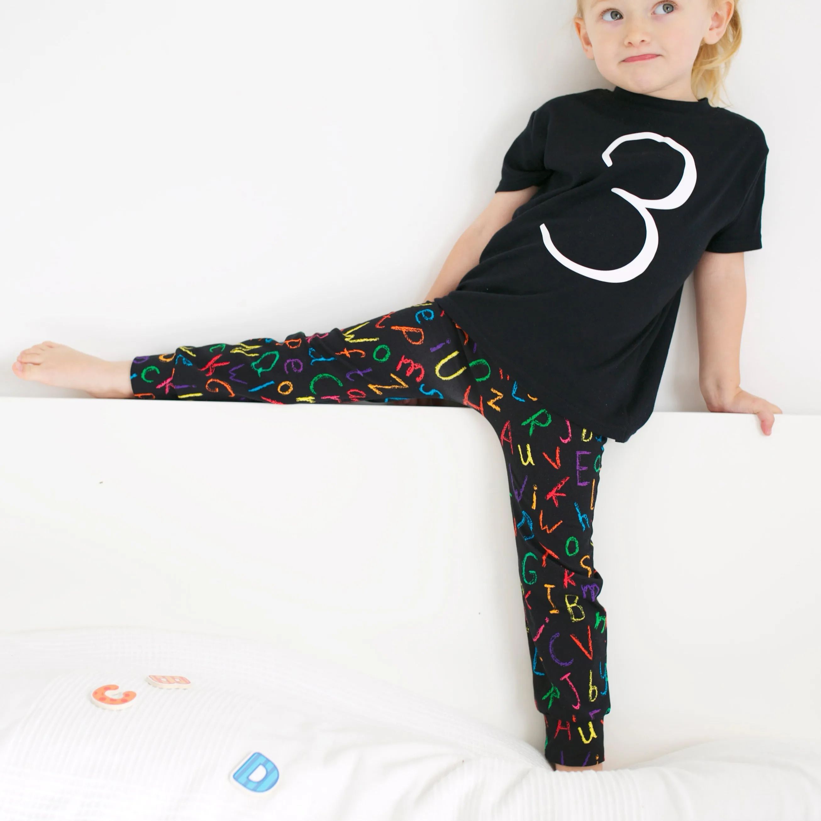 Chalkboard Letter Leggings