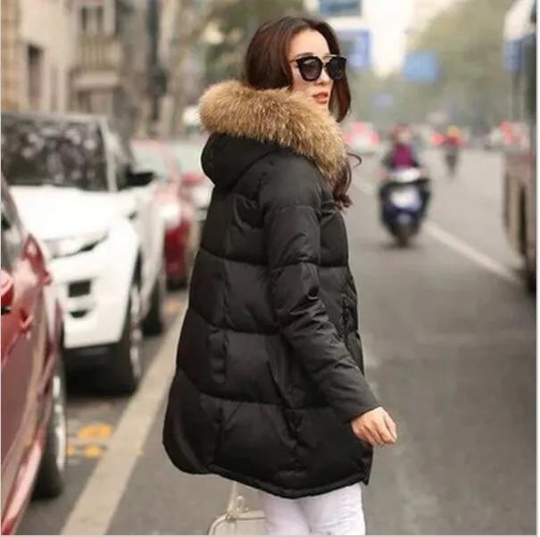 Coat Jacket Hooded Winter Jacket  Women parkas 2019 New women's jacket fur collar Outerwear Female plus Size Winter coats 5XL