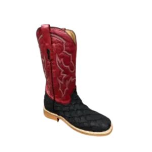 Corral Men's Embroidered Pirarucu Black & Red Boots