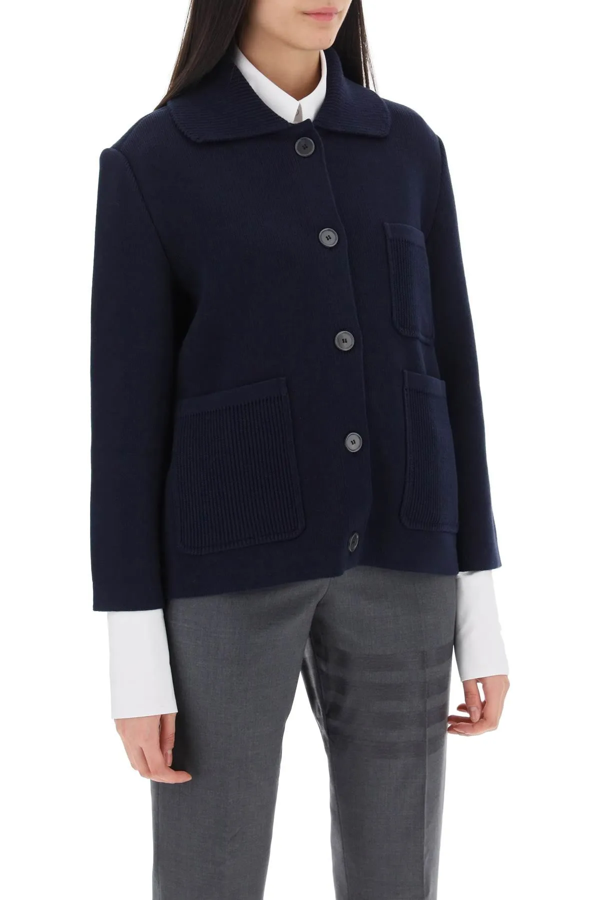 cotton-cashmere knit jacket