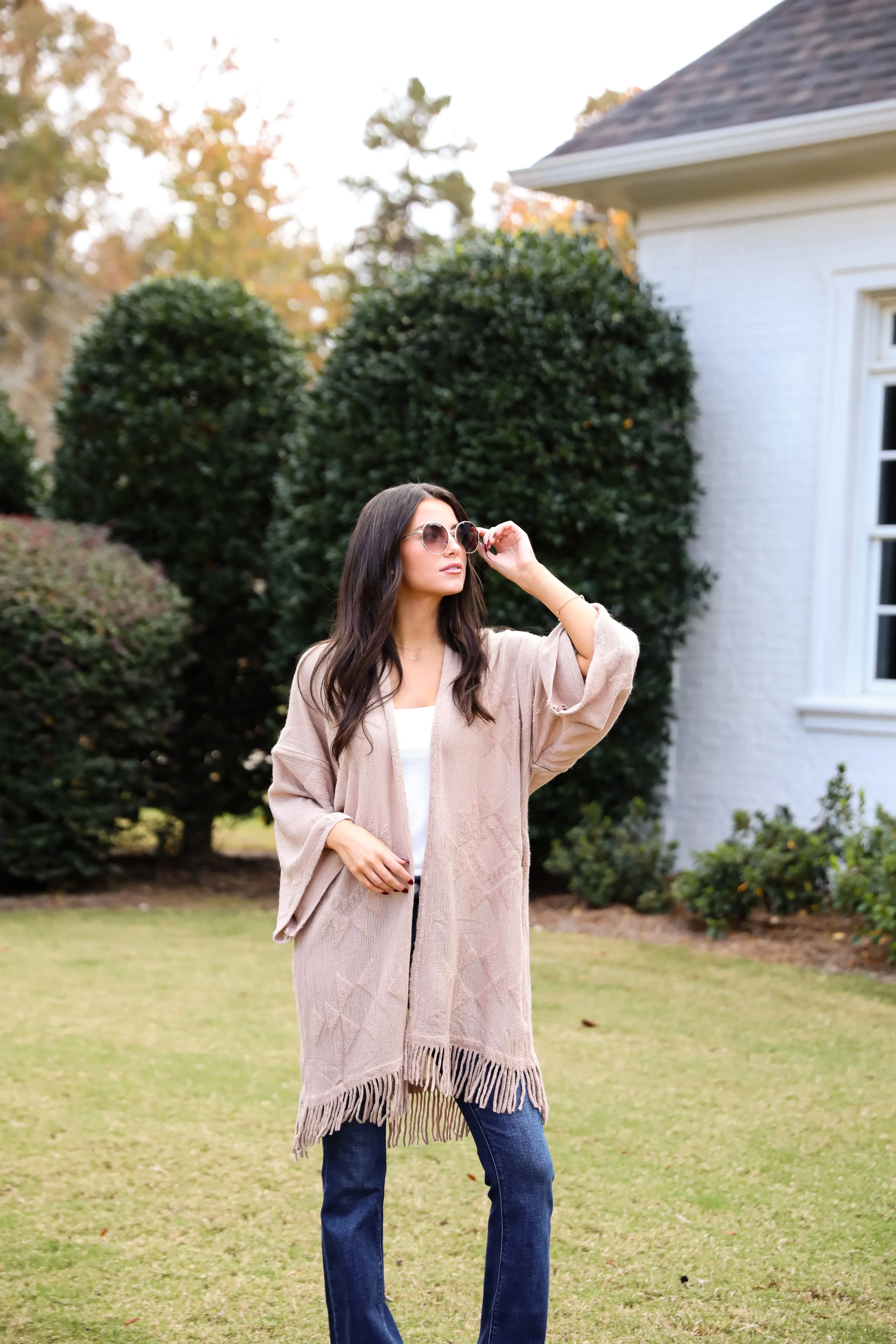 Cozy Inclination Beige Fringe Shawl - DOORBUSTER