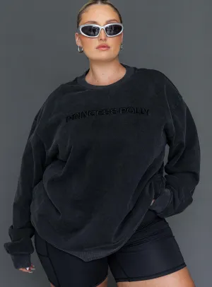 Fearlessness Activewear Crew Neck Sweatshirt Black Curve