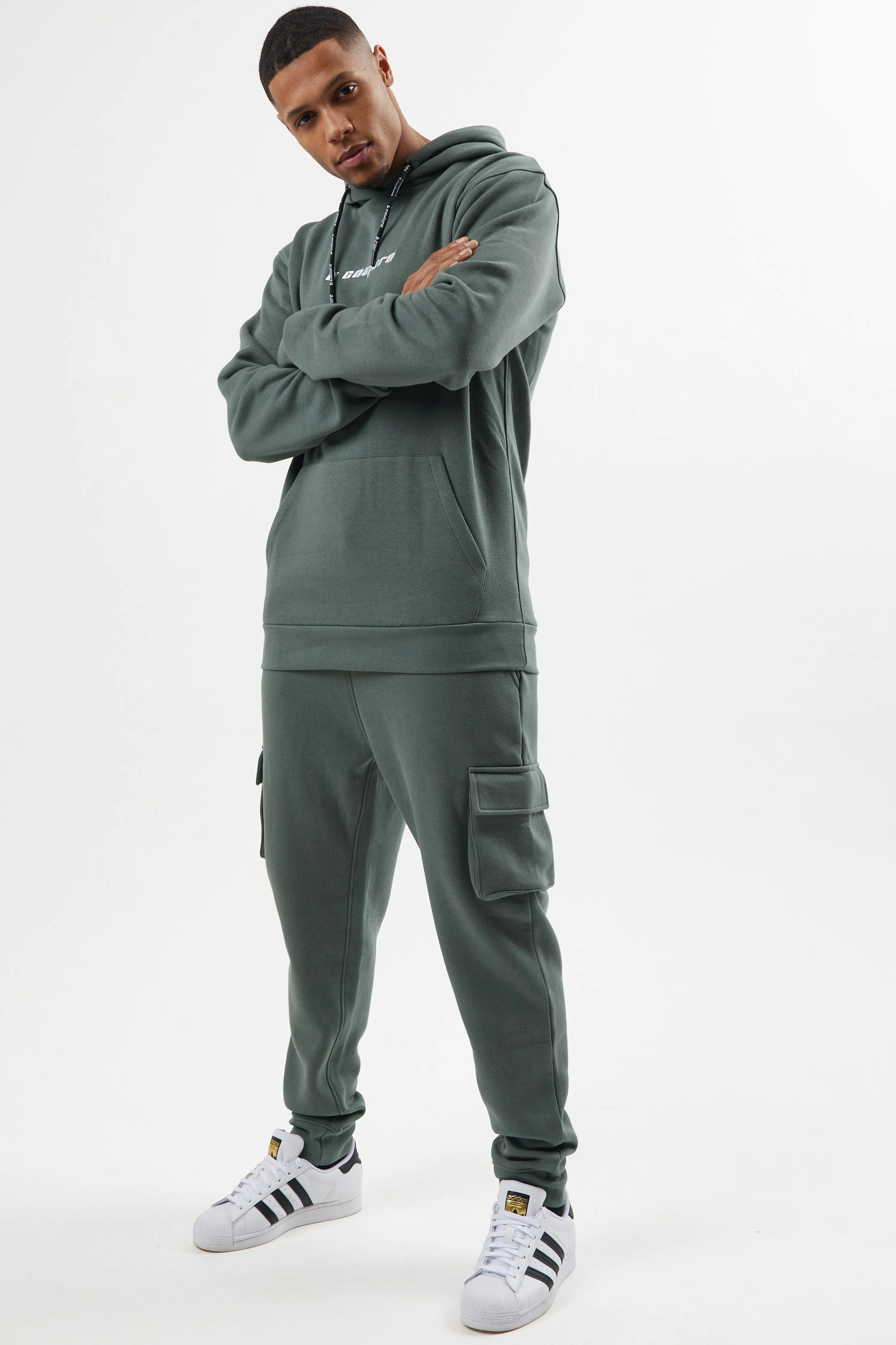 Field Place Cargo Fleece Tracksuit - Gun Metal