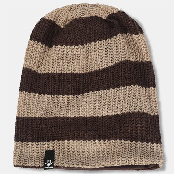 FORBUSITE Women Knit Striped Beanie Baggy Hats B09