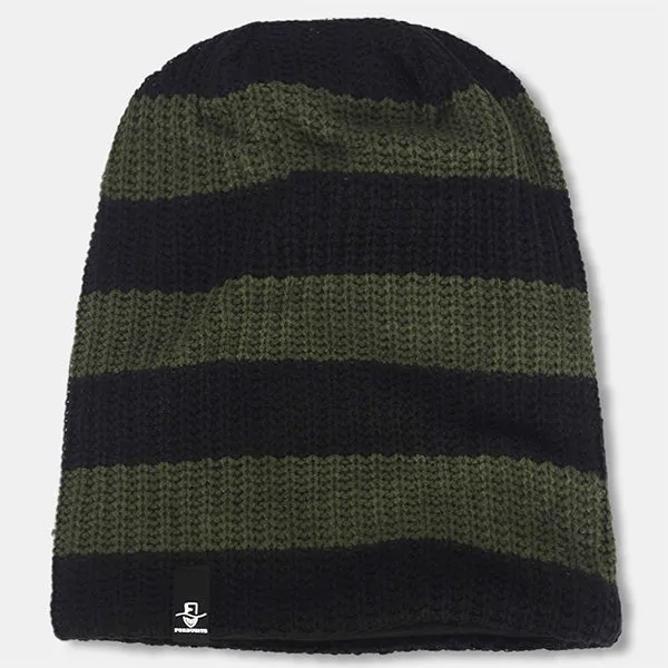 FORBUSITE Women Knit Striped Beanie Baggy Hats B09