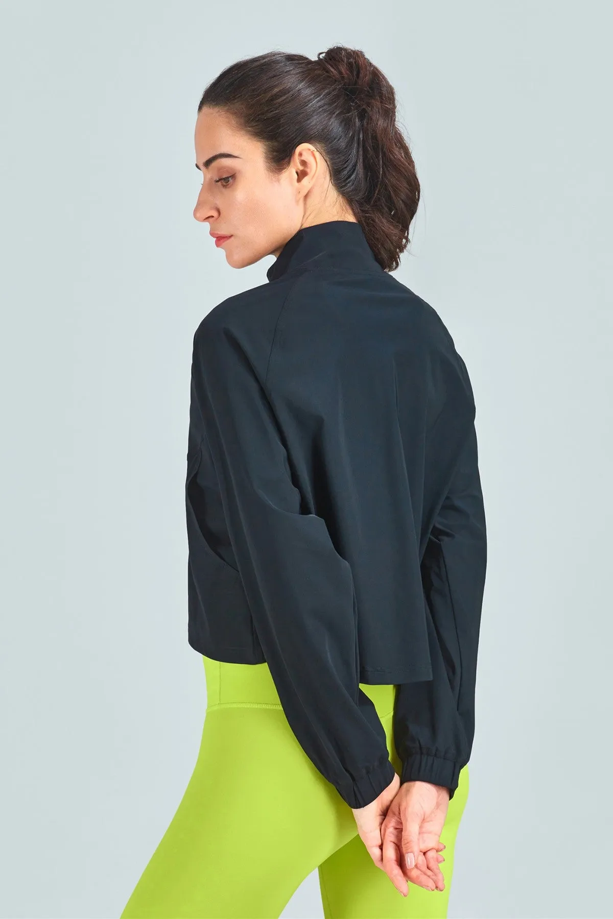 Full-Zip Cropped Track Jacket