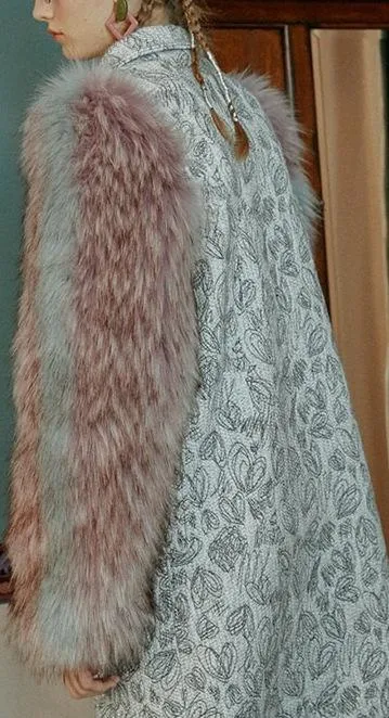 Fur-Sleeved Double Breasted Coat