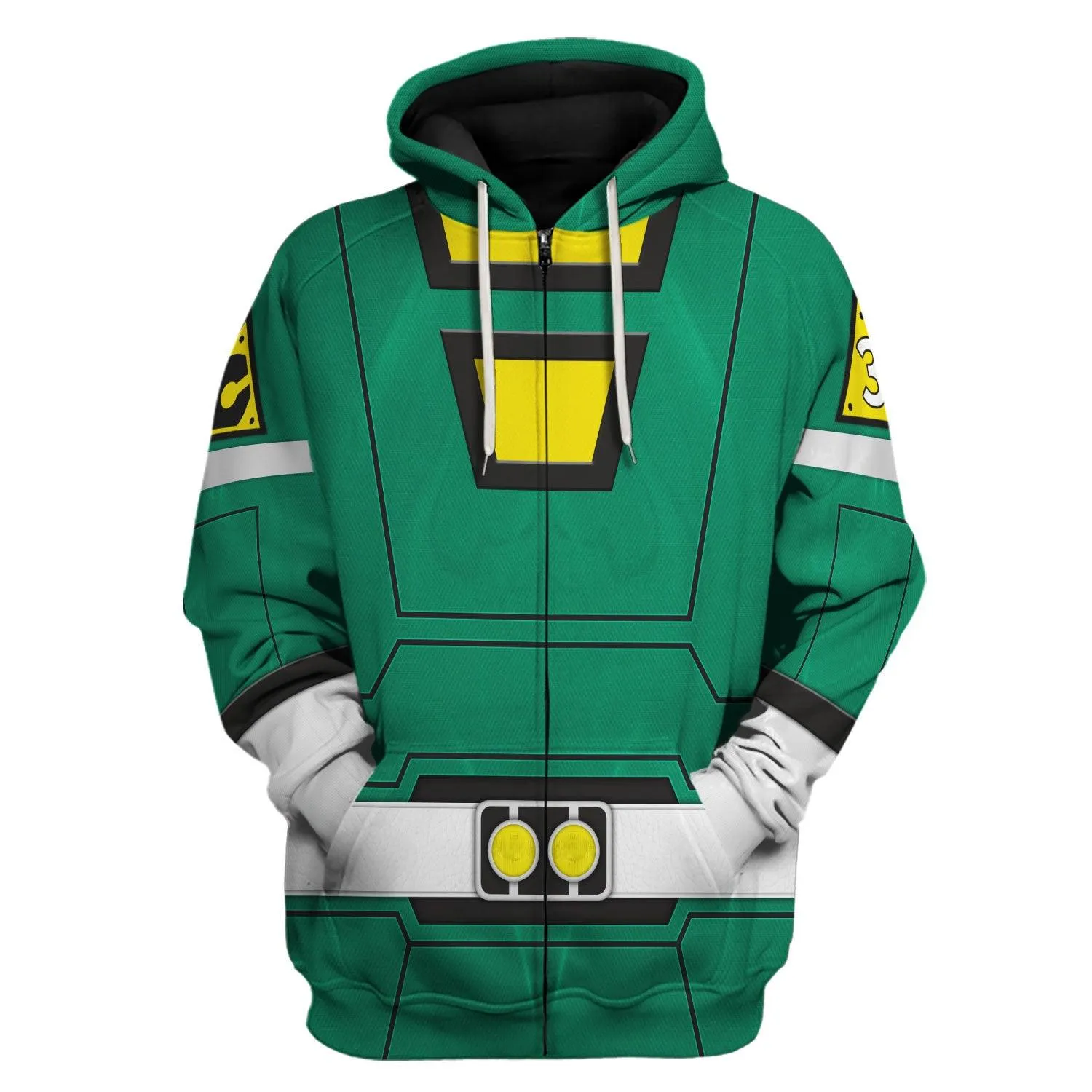 Gearhomie Green Power Rangers Turbo Hoodies Sweatshirt T-shirt Hawaiian Tracksuit