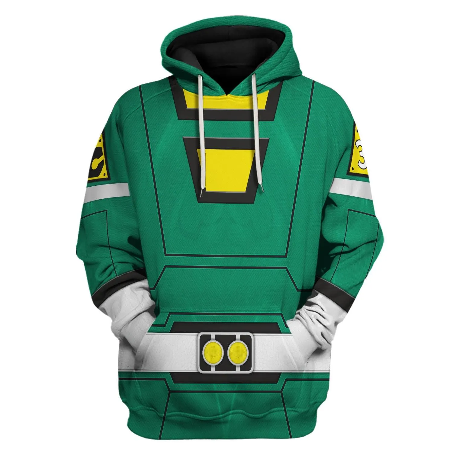 Gearhomie Green Power Rangers Turbo Hoodies Sweatshirt T-shirt Hawaiian Tracksuit