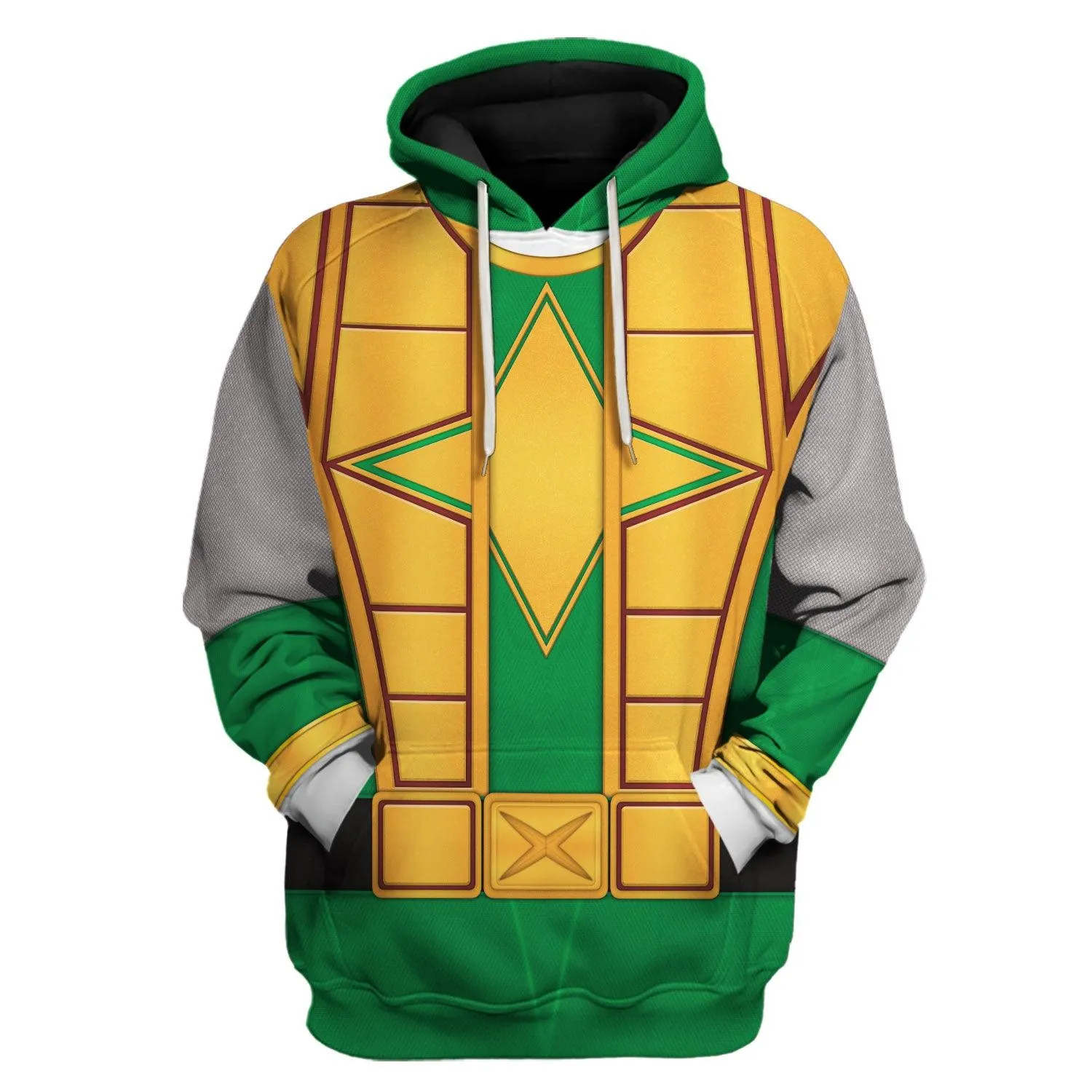 Gearhomie Power Rangers Ninja Storm Green Samurai Ranger Hoodies Sweatshirt T-shirt Hawaiian Tracksuit