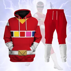 Gearhomie Red Space Ranger Hoodies Sweatshirt T-shirt Hawaiian Tracksuit