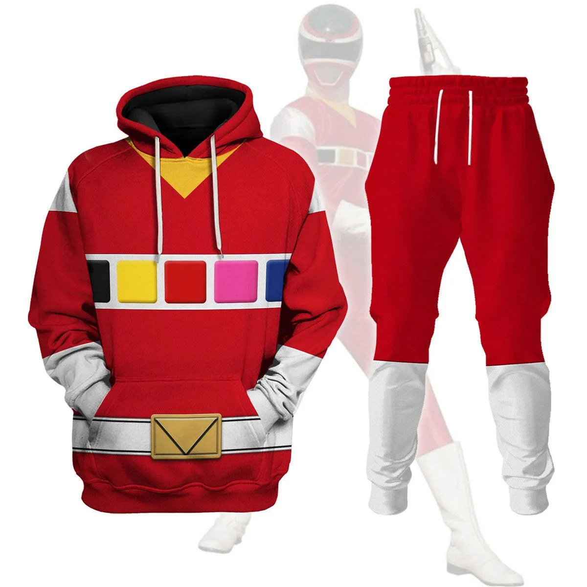 Gearhomie Red Space Ranger Hoodies Sweatshirt T-shirt Hawaiian Tracksuit