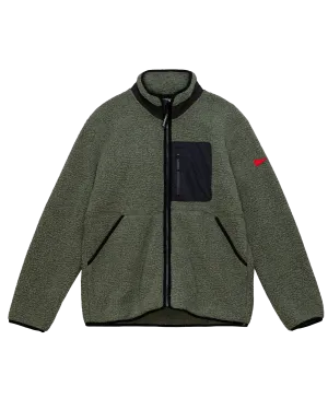 High Pile Utility Fleece Jacket in Thyme