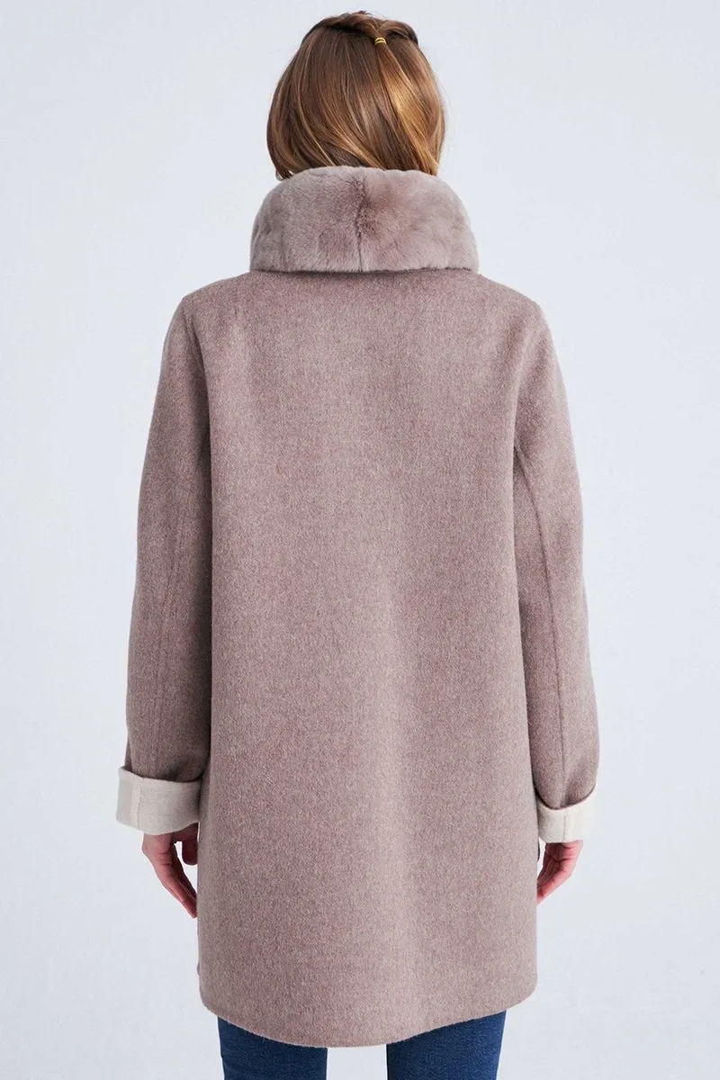 Holy Women's Reversible Cashmere Coat - Cappuccino/Beige