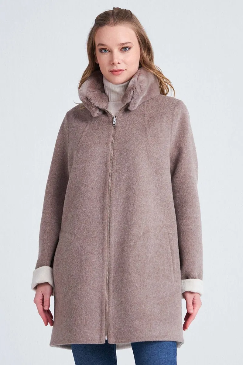 Holy Women's Reversible Cashmere Coat - Cappuccino/Beige