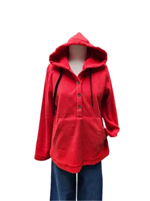 Hooded Sweatshirt 2Pocket Long Sleeve Tango Red Women's 370TA