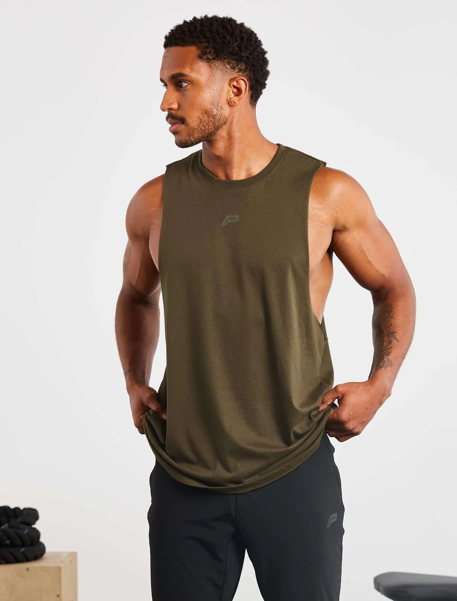 Icon Drop Arm Tank - Olive