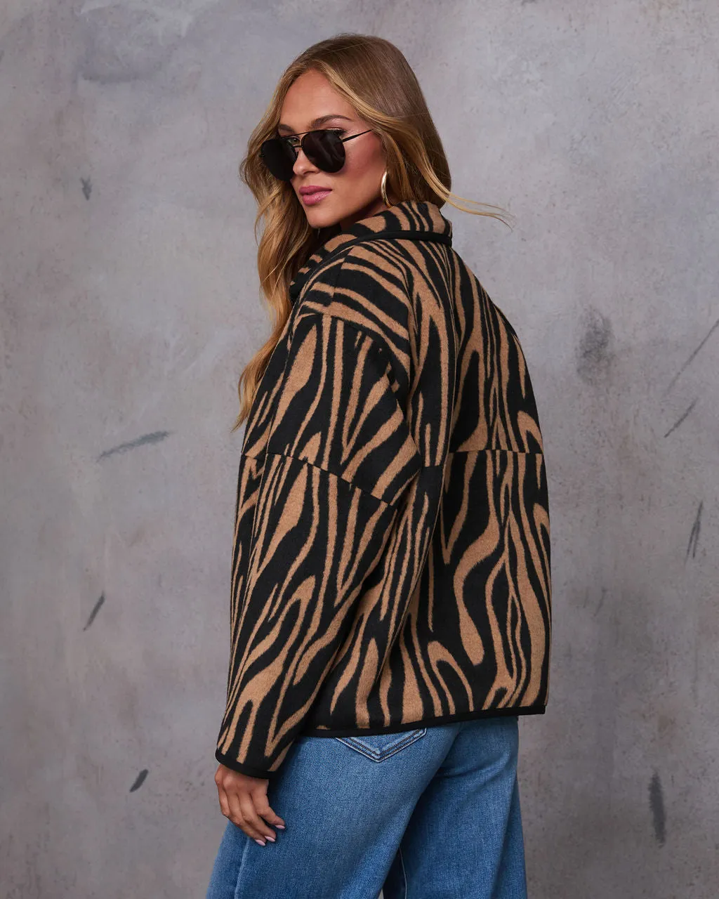 Justeena Wool Blend Animal Print Jacket