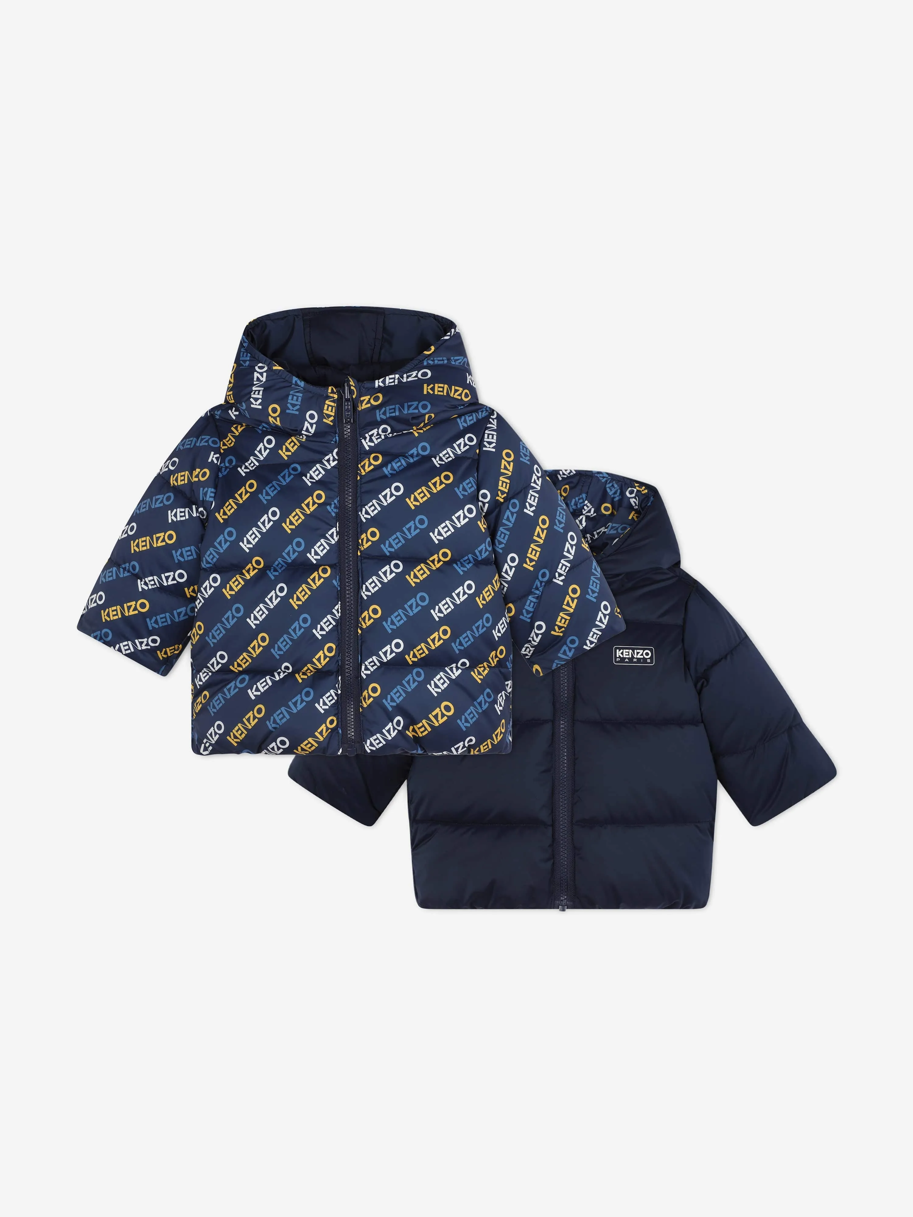 KENZO Baby Boys Reversible Puffer Jacket in Navy