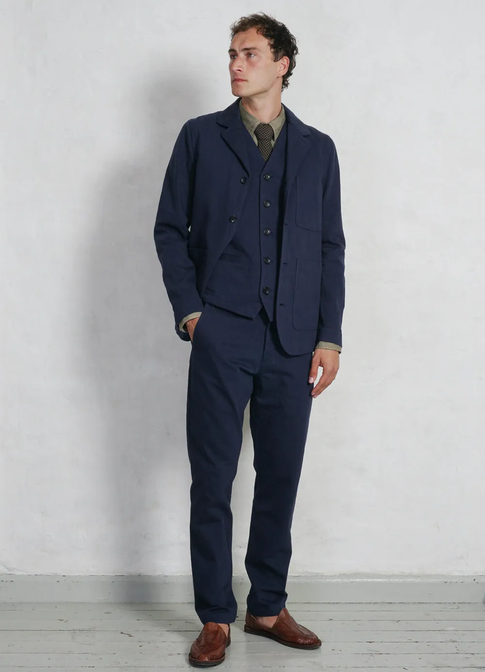 KNUD | Casual Waistcoat | Navy Slub