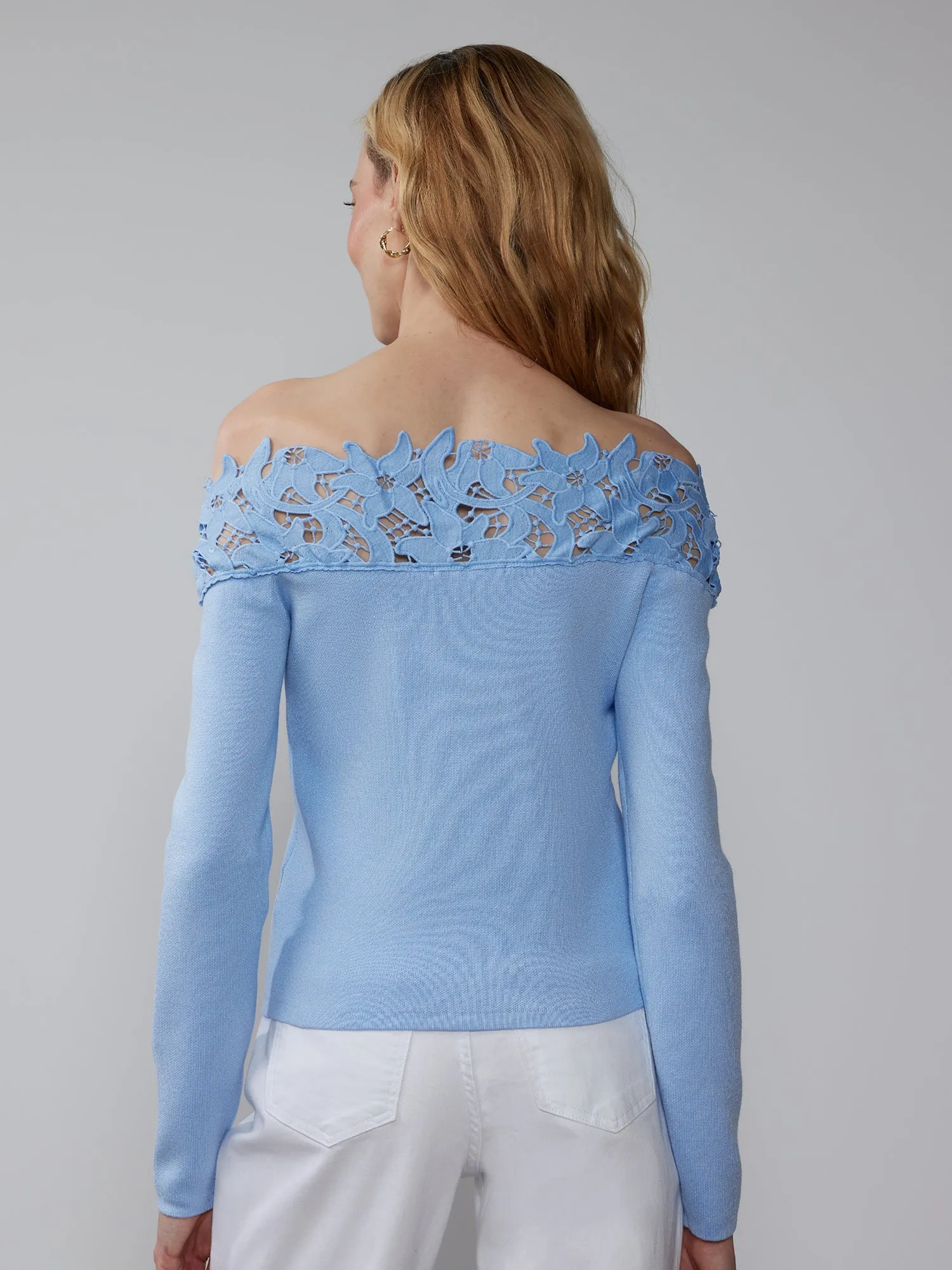 Lace Off Shoulder Pullover