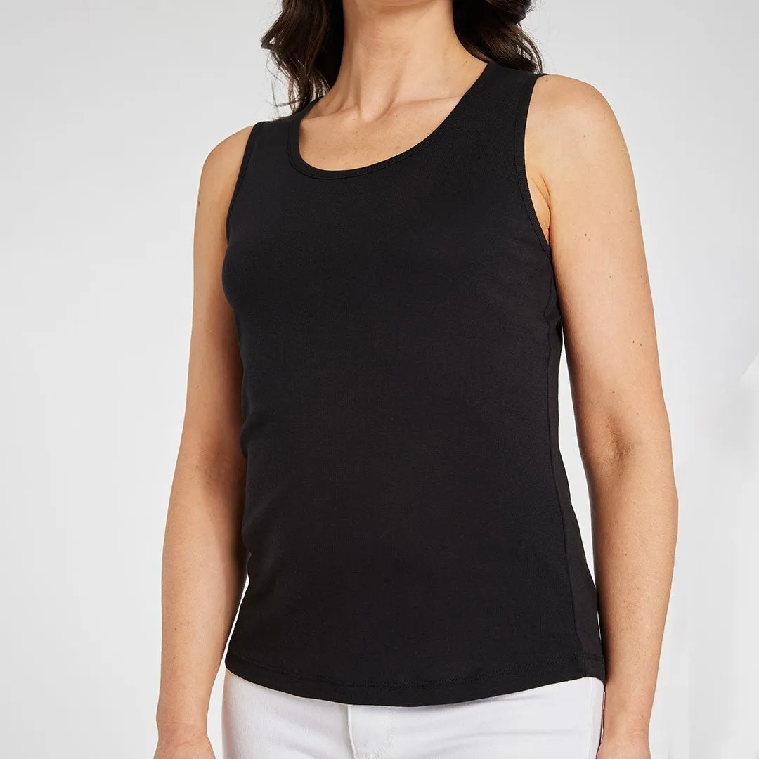 Ladies Essential Crew Vest Black