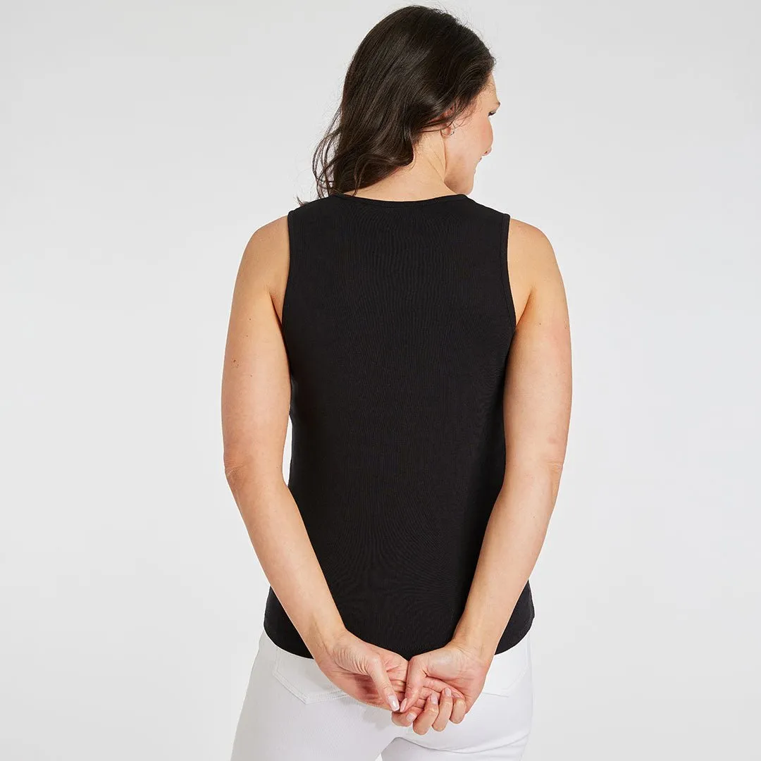 Ladies Essential Crew Vest Black