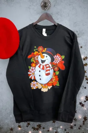 LBL SWEAT DTF SNOWMAN- BLACK