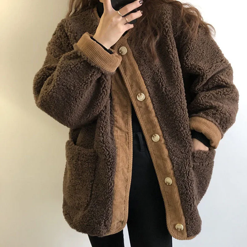 Long Sleeve Retro Warm Parkas Jacket