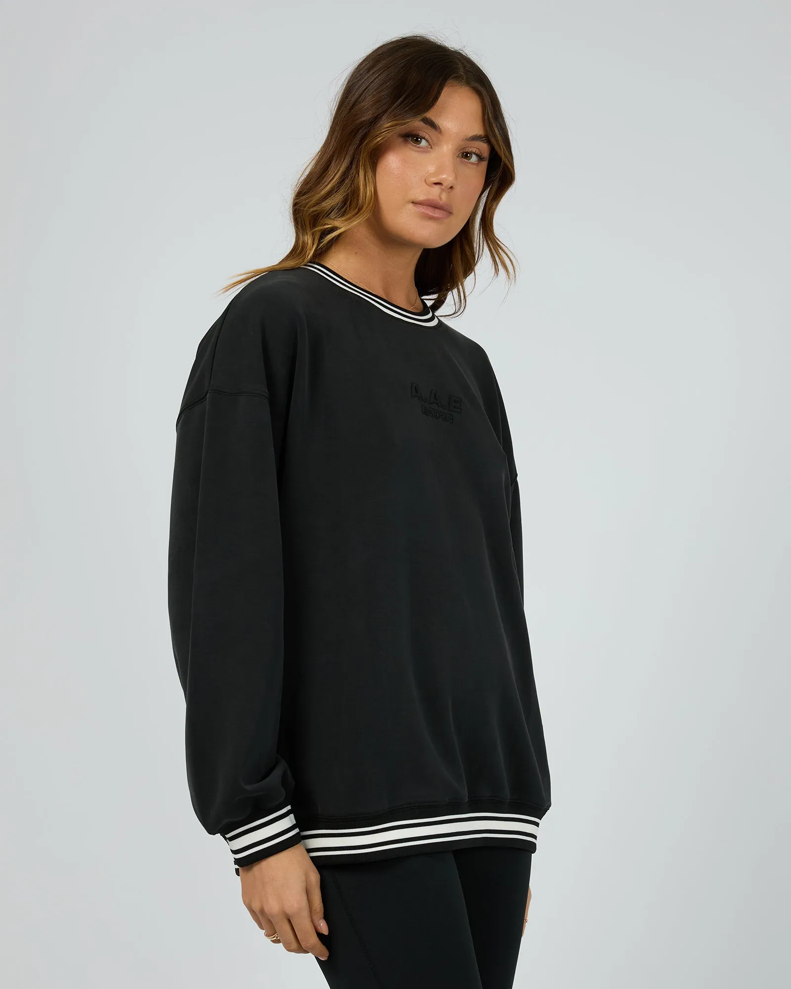 Luxe Active College Crew Sweater