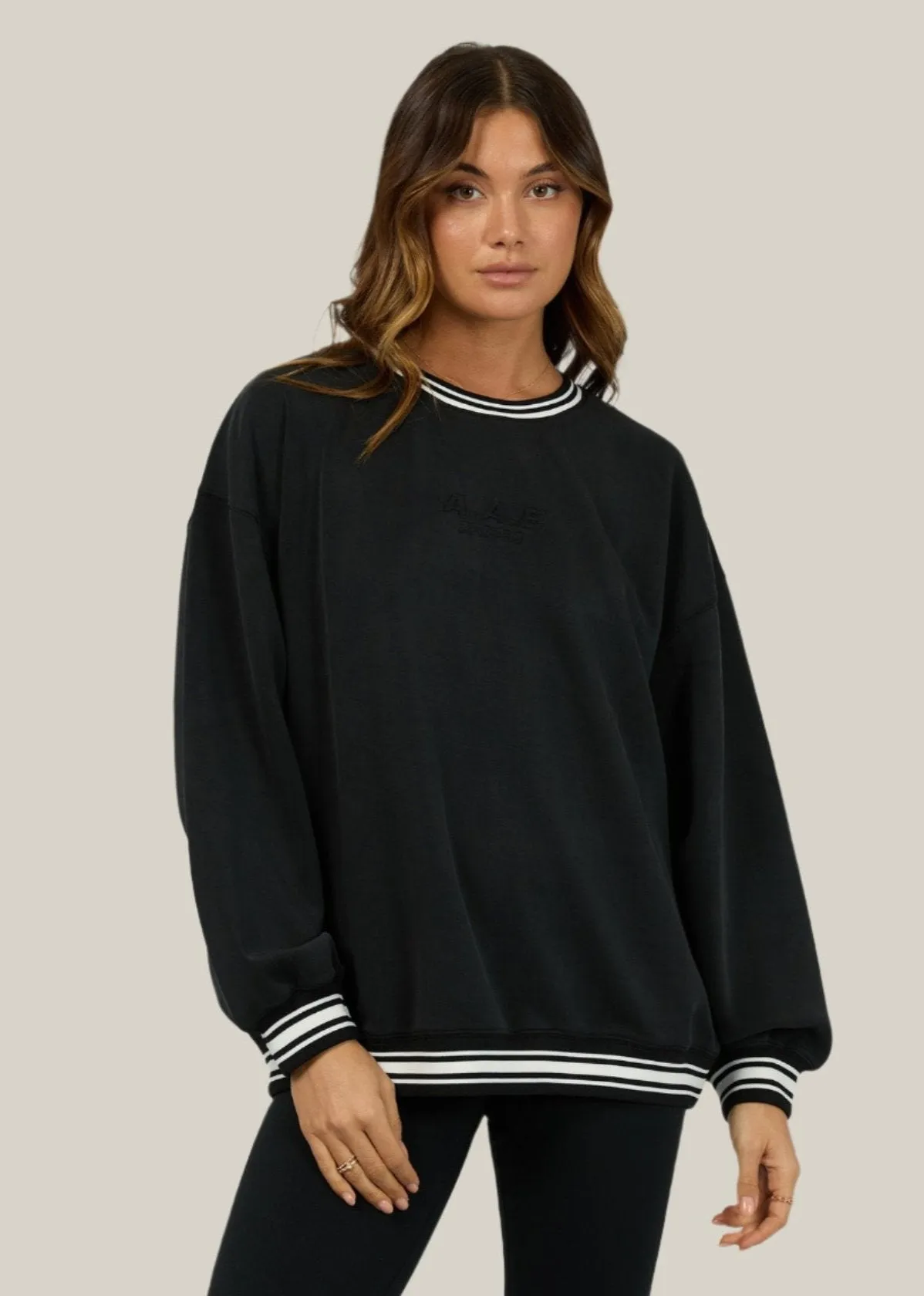 Luxe Active College Crew Sweater