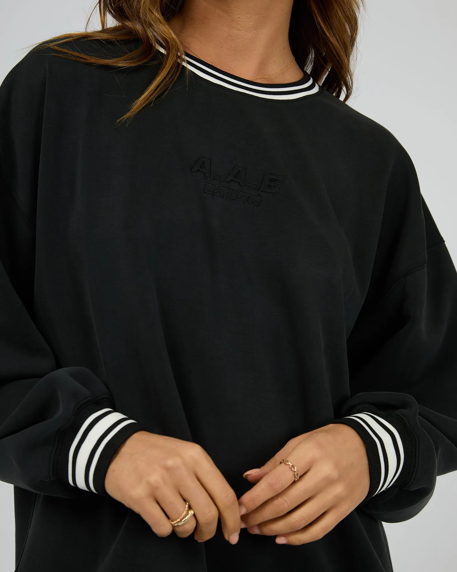 Luxe Active College Crew Sweater