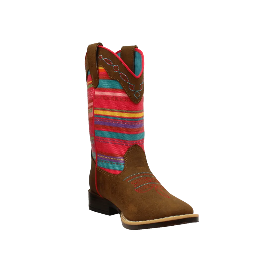 M&F Kid's Camilla Pink Multi-Colored Cowgirl Boots