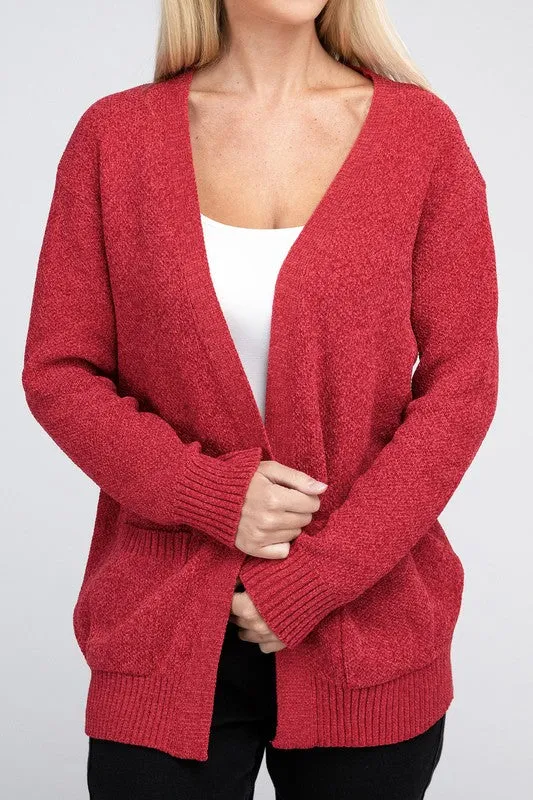 Melange Open Front Sweater Cardigan