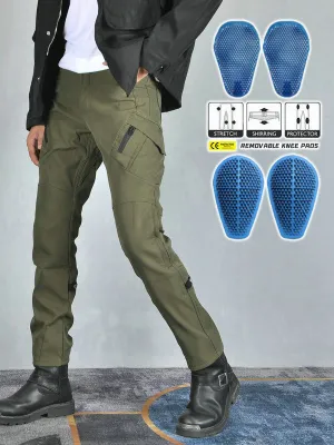 Men’s Waterproof Windproof Cargo Pants with Adjustable Leg Straps and Soft Silicone Knee & Hip Protectors