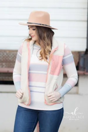 Miranda Fleece Vest (Peach)