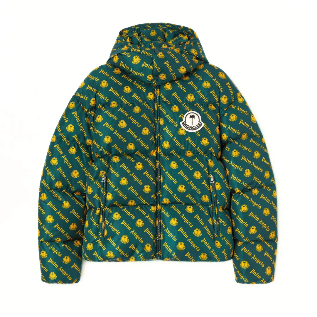 Moncler x Palm Angels Thompson Short Down Jacket Yellow/Green