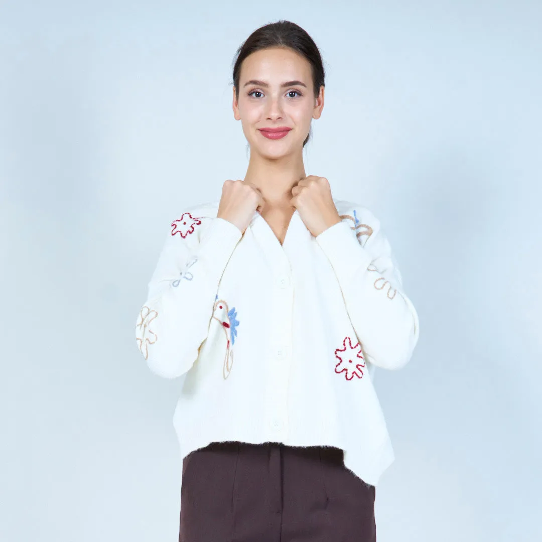 Nature-inspired embroidered cardigan wholesale