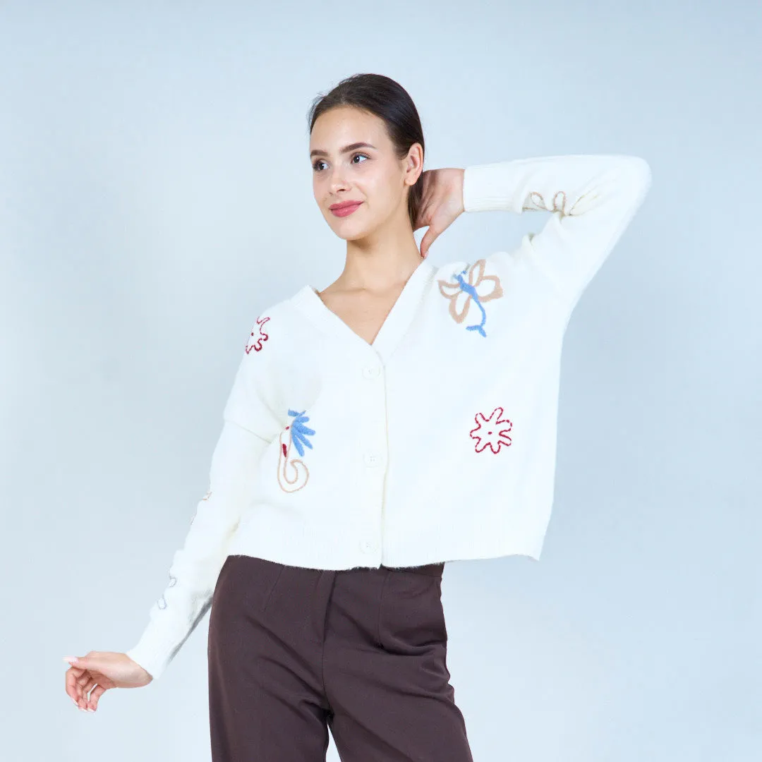 Nature-inspired embroidered cardigan wholesale