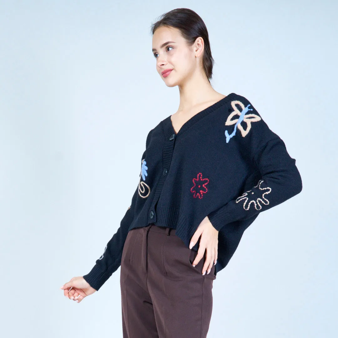 Nature-inspired embroidered cardigan wholesale